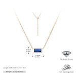 Rectangular colored zircon s925 sterling silver December birthstone collar necklace