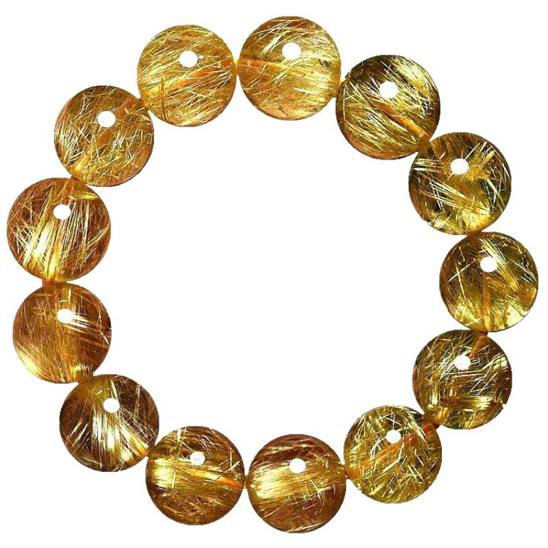 Natural Brazilian Golden Rutilated Quartz Bracelet