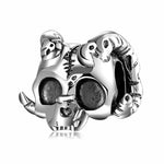 S925 Sterling Silver Gothic Skull Goat Head Pendant