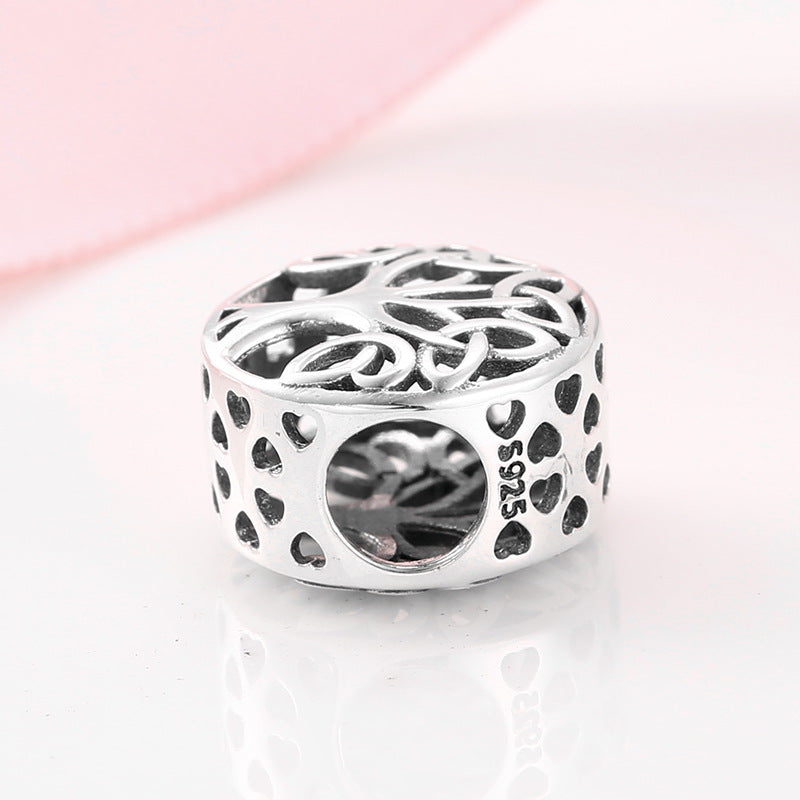 S925 Sterling Silver Tree of Life Hollow Bead Pendant