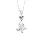 S925 Sterling Silver Moissanite Love Rose Pendant Necklace