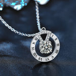 S925 Sterling Silver Moissanite Lucky Plate Pendant Necklace
