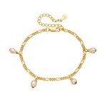 S925 Sterling Silver 18K Gold Plating Natural Cultured Pearl Bracelet