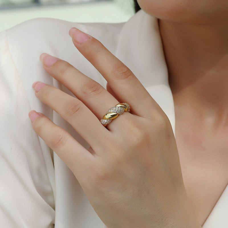 S925 Silver Moissanite Twisted Ring