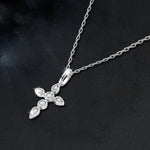 S925 Sterling Silver Moissanite Cross Necklace