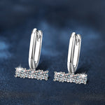 Moissanite & 925 Sterling Silver Stud Earrings — Unique U-Shaped Design