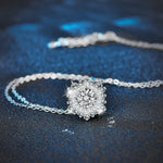 S925 Sterling Silver Moissanite Ice Flower Pendant Necklace