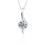 S925 Sterling Silver Moissanite Twisted Pendant Necklace