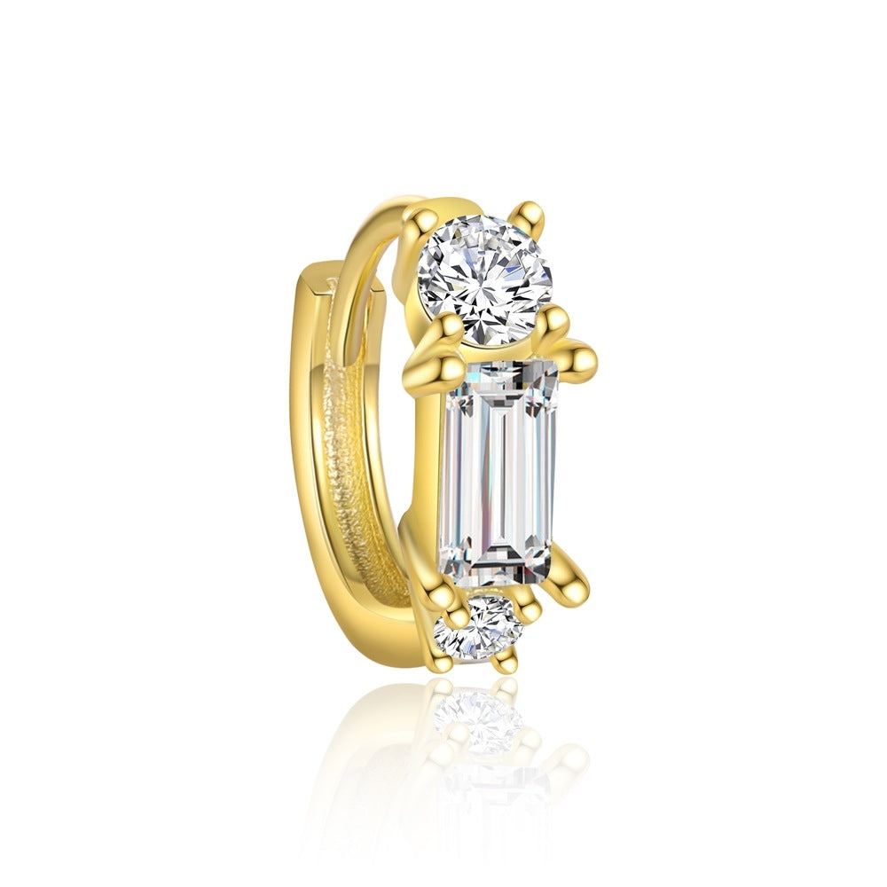 S925 Sterling Silver Earrings with High-Sparkle Zirconia(Single unit)