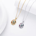 S925 Sterling Silver Color Zirconium Pendant Necklace