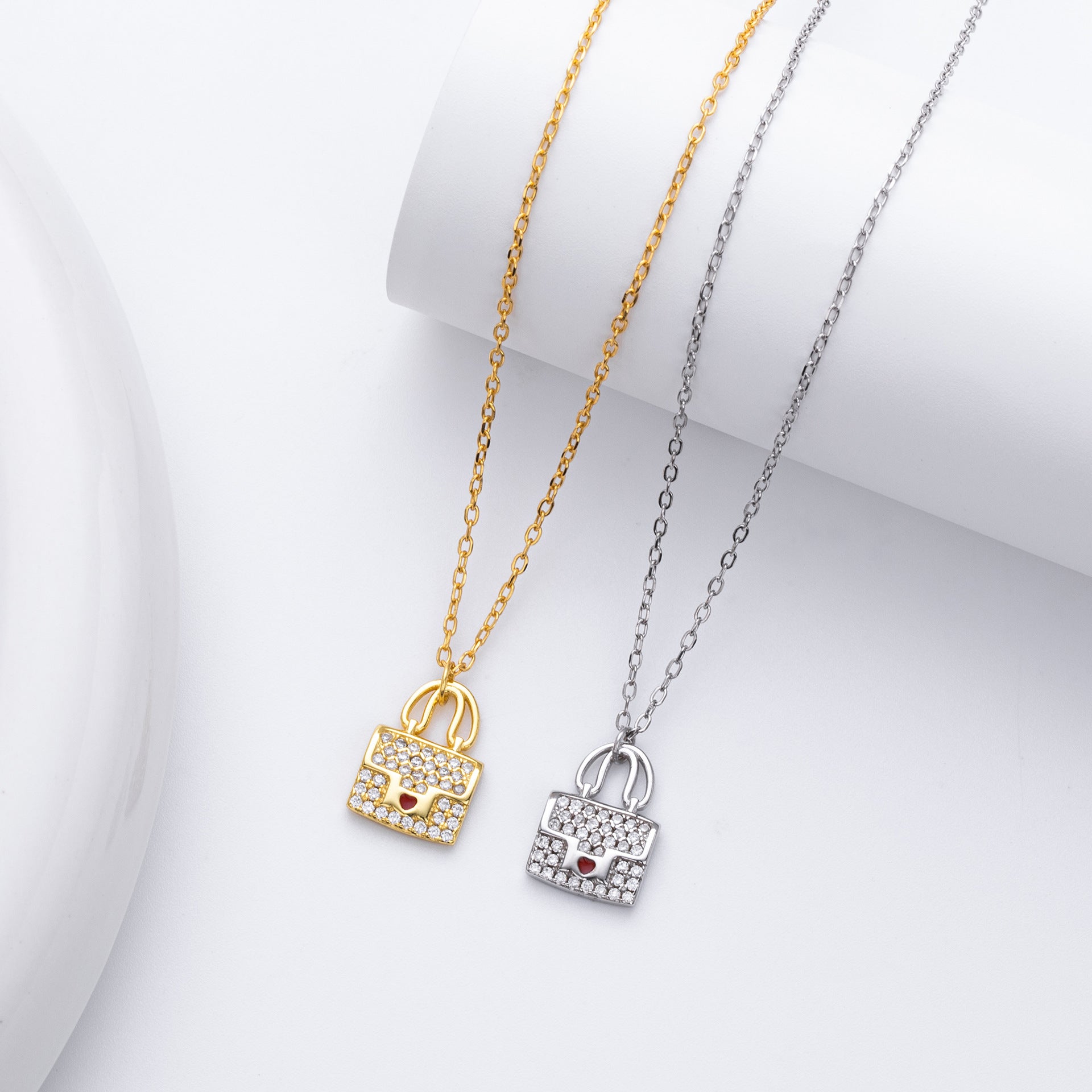 S925 Sterling Silver Fashionable Versatile Zirconia Necklace for Bags