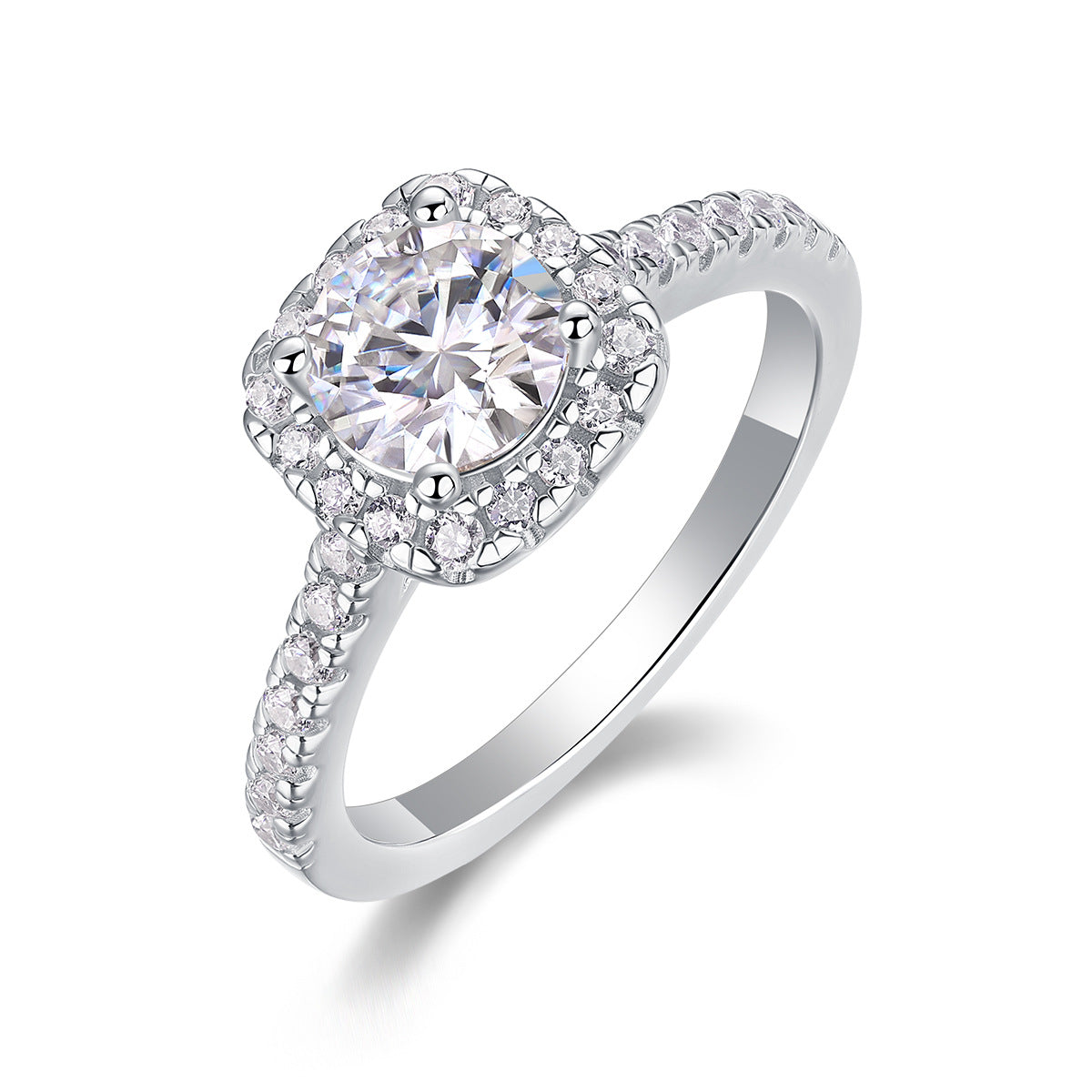 S925 Silver "Square Sugar" Moissanite Ring
