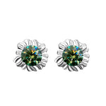 Cute and delicate Christmas moissanite sunflower 925 sterling silver stud earrings