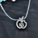 S925 Sterling Silver Apple Clavicle Moissanite Pendant Christmas Eve Gift Necklace