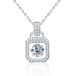 S925 Sterling Silver Moissanite Smart Square Bag Necklace