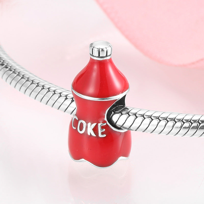 S925 Sterling Silver Coke Bottle Bead Pendant