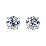 925 Sterling Silver Classic Four-Prong Earrings with Moissanite