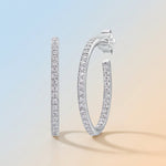 S925 Sterling Silver Moissanite Hoop Earrings