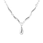 S925 Sterling Silver Water Drop Wave Necklace