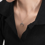 S925 Sterling Silver Crescent Moon Necklace