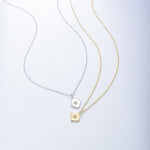 S925 Sterling Silver Glossy Gold-Plated Zircon Pendant Necklace