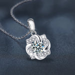 S925 Sterling Silver Moissanite Windmill Pendant Necklace