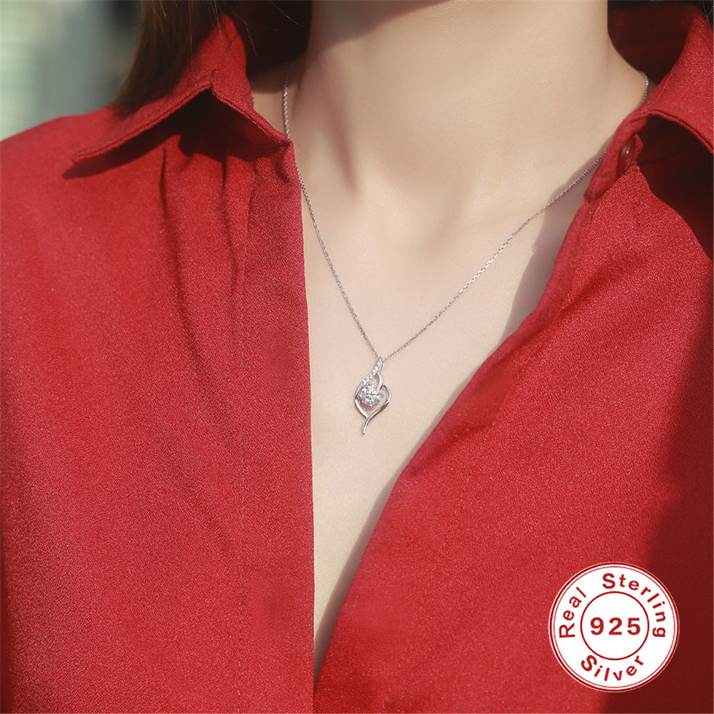 S925 Sterling Silver Necklace with Ultra-Sparkling Moissanite