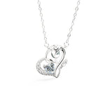 S925 Sterling Silver Rose Heart Moissanite Necklace