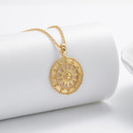 S925 Sterling Silver Creative Hollow Round Pendant Necklace