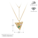 S925 Sterling Silver Triangle Pendant Zircon Necklace