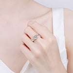 S925 Sterling Silver “Angel‘s Kiss” Moissanite Engagement Ring