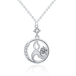 S925 Sterling Silver Moissanite Mermaid Bubble Pendant Necklace