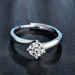 S925 Sterling Silver Moissanite Twist Ring