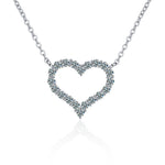 S925 Sterling Silver Moissanite Heart-Shaped Necklace