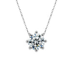 S925 Sterling Silver Moissanite Eight-Claw Pendant Simple Necklace