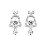 Christmas Earrings Mosan Diamond 925 sterling silver Bell Earrings