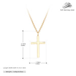 S925 Sterling Silver Simple Polished Cross Necklace