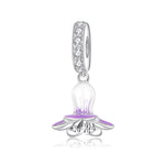 S925 Sterling Silver Purple White Gradient Flower Zircon Pendant
