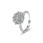 S925 Sterling Silver "Stars Surrounding Moon" Moissanite Ring