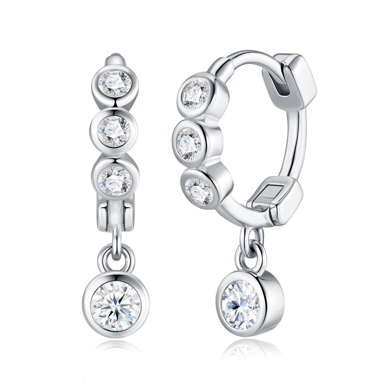 S925 Silver Long "Forest-Style" Sweet Moissanite Earrings