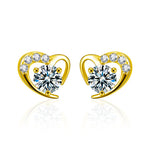 Moissanite S925 sterling silver heart-shaped earrings