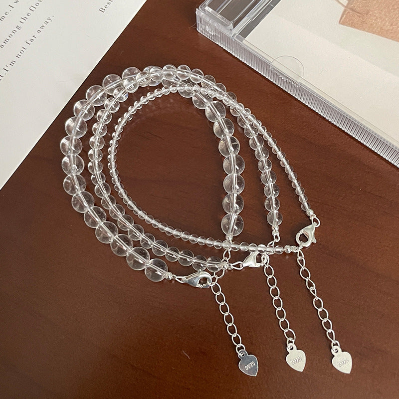 S925 sterling silver white crystal bracelet