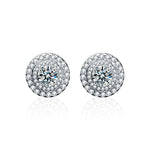 Round Moissanite Stud Earrings — 925 Sterling Silver