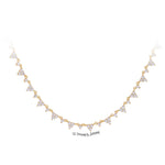 S925 Sterling Silver Scattered Triangle Full Zirconium Necklace