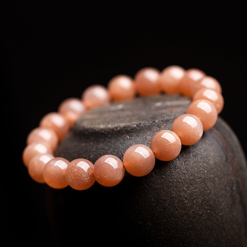 Natural Sunstone and Orange-Yellow Moonstone Bracelet