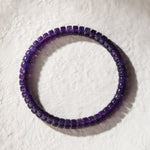 Natural Amethyst Tablet-Shaped Bead Bracelet