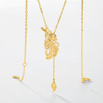 S925 Sterling Silver Personalized Leaf Clavicle Zircon Inlaid Necklace