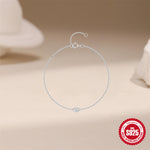S925 Sterling Silver Solitaire Moissanite Stackable Bracelet