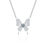 S925 Sterling Silver Moissanite Butterfly Necklace
