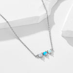 S925 Sterling Silver Colorful Opal Zircon Inlaid Necklace
